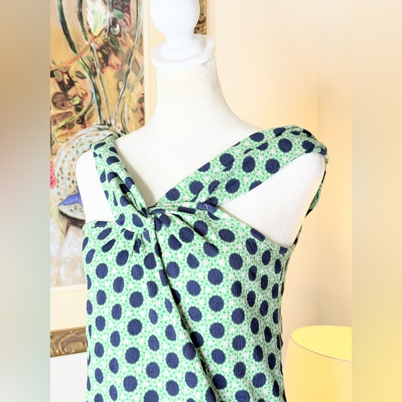 Maeve Anthropologie Green Navy Dot Twist Strap Tank Top Size M NWT - Picture 6 of 12